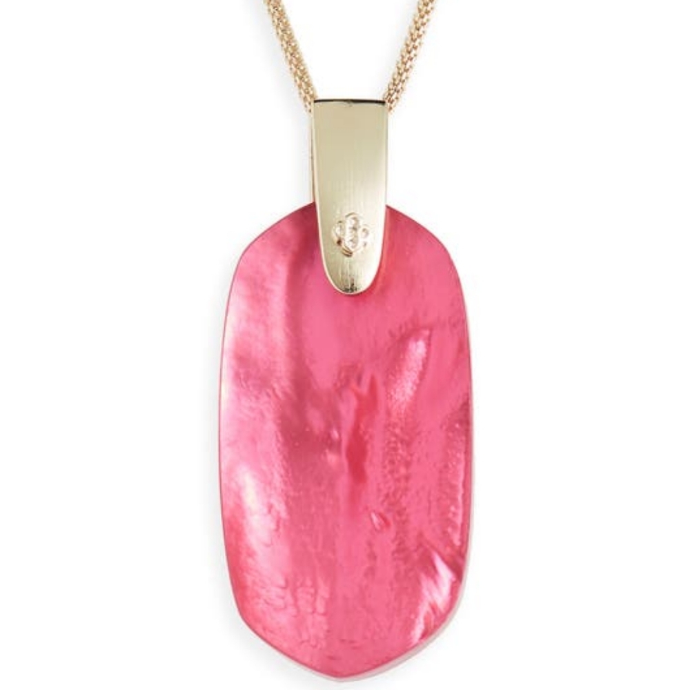Kendra Scott Pink Pendant Necklace with Gold Chain - Picture 2 of 5